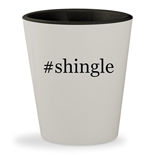 #shingle - Hashtag White Outer & Black Inner Ceramic 1.5oz Shot Glass