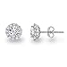 Spoil Cupid 925 Sterling Silver Cubic Zirconia Classic Halo Stud Earrings, Center Stone:5mm