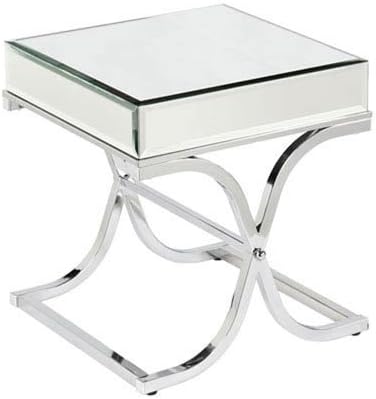 251 First Monroe Chrome Mirrored End Table