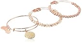 Alex and Ani "Holiday" Cheers Set of 3 Rose Gold Charm Bracelet