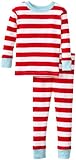 New Jammies Little Boys' Toddler Snuggly Pajama Classic Stripes, Red/White, 4 Toddler