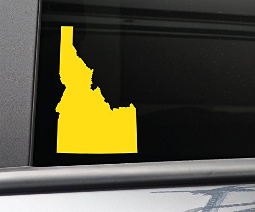 Idaho Vinyl Decal Laptop Car Truck Bumper Window Sticker, 6.25" x 4", Yellow