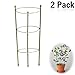 Yojoloin 2 Pack Garden Plant Support Ring Garden Trellis Flower Plastic Pillar with Iron Support Rings Climbing Vegtables&Flowers&Fruit Grow Cage with 3 Adjustable Rings 17.8