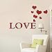 Alrens_DIY(TM) 11pcs Love Letter Hearts DIY Patterns TV Background Decor Mirror Surface Crystal Wall Stickers Acrylic 3D Home Decal Living Room Murals Wall Paper adesivo de Parede (Red)