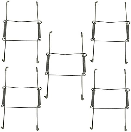 LONGTAI Decorative Plate Hanger Metal Dish Display Holders For The Wall Decoration with Protective Sleeves Silver 5Pcs (8 Inch)