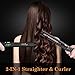 Flat Iron for Hair, Hair Straightener with Dual Voltage & 10s Instant Heat, Professional 2 in 1 Ceramic Flat Iron (1 Inch) with 11 Heat Levels, Digital Display, Auto Shut off for Home, Travel & Salon