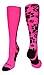 MadSportsStuff Crazy Socks with Paws Over the Calf (Hot Pink/Black, Small)