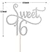 Sliver Glitter Sweet 16 Cake Topper -16th Birthday Cake Topper - Sweet Sixteen Themes Party Decoration Supplies