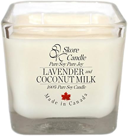 Soy Candles Scented - Lavender &amp; Coconut Milk Skore Candle - Made with pure, natural soywax. Best for eliminating odor in your kitchen. Invite scents into the living / dining room &amp; infuse fragrance