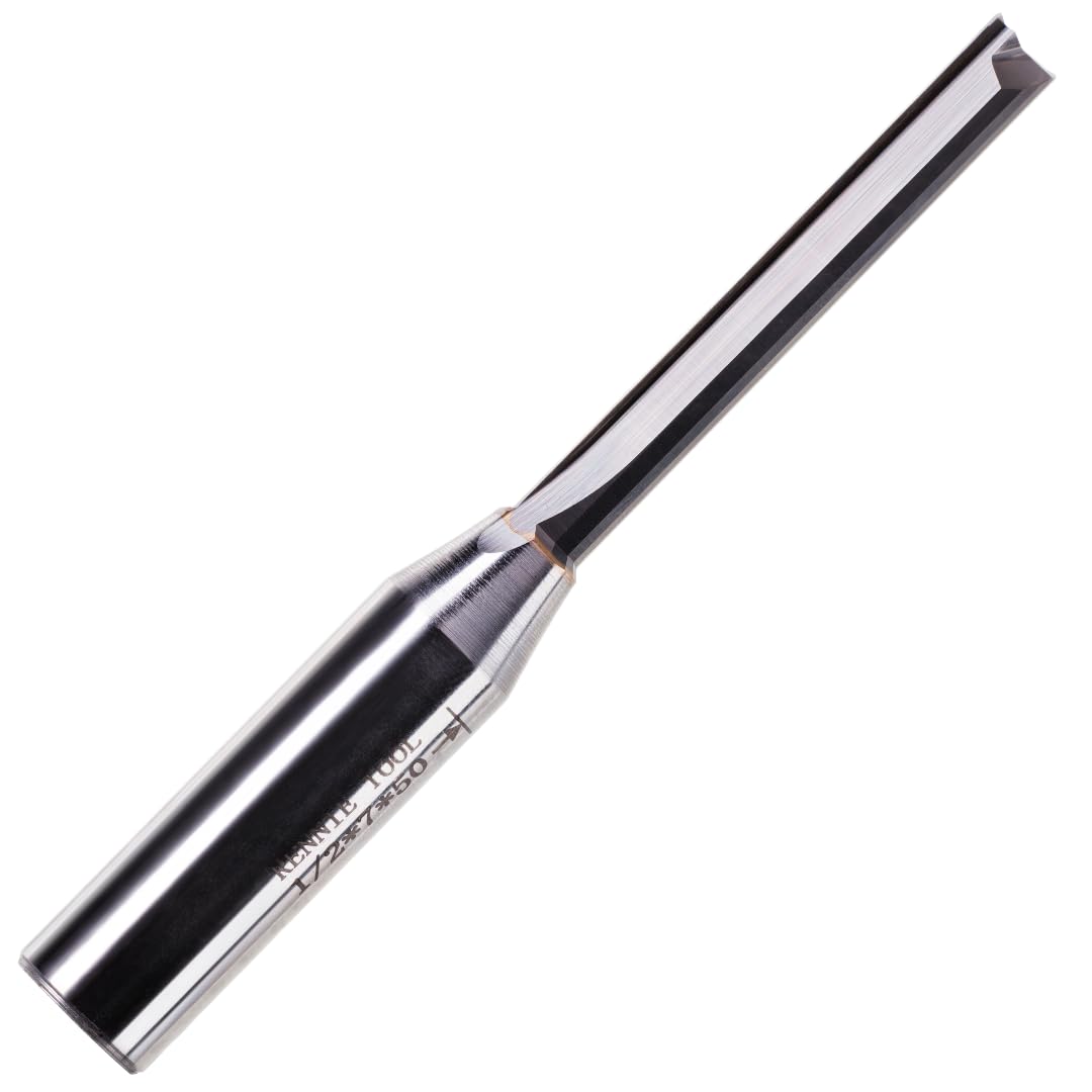 Rennie Tools - 7mm Cutting Diameter x 50mm Flute x 1/2" Shank Solid Carbide Tip 2 Flute Straight Router Cutter Bit. Compatible With Makita Trend Festool Hikoki Dewalt Router Etc. 7mm Router Bit