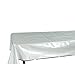 Ottomanson Heavy Duty Clear Plastic Tablecloth Clear Table Cover Protector White Sewn Edges Border Tablecloth, 54