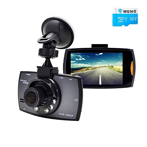 Dash Cam, with 16GB Micro SD Card Included Night Vision G-Sensor Parking Monitor Functions Full HD 1080P Dash Camera For Cars 2.7 Inch Screen 140 Degree Wide Angle Lens