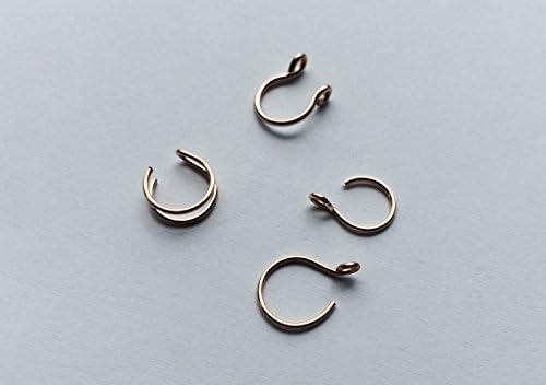 14K Try Me Set of Fake Piercings / Double Nose Ring / Tragus Ring / Septum Ring / Fake Body Jewelry