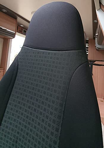 BREMER SITZBEZUEGE Measure Pilot Seat Covers Compatible with Motorhome Camper Ducato Driver & Passenger 820 Protective Cover Set in Black
