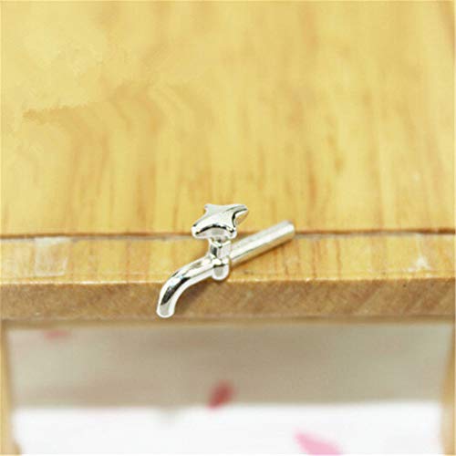 Shentesel Miniature Alloy Water Tap Toy Dollhouse DIY Furniture Accessories Decor Gift - Random Pattern - Thumbnail 6