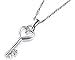 Forfamilyltd Key to Her Heart Petite Skeleton Key Pendant Necklace in Sterling Silver, 18''