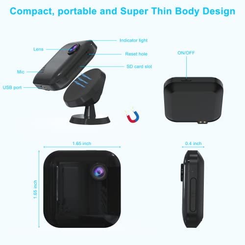 Mini Spy Camera Hidden Camera - ELANPHY Nanny Cam FHD 1080P Spy Cameras with Audio and Video, Indoor Camera Wireless with Motion Detection, Night Vision and Live Time Smartphone App