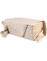 Ramanta Home Cloth Dinner Napkins in Cotton Flax Fabric with Lace & Tailored Mitered Corner Finish Size 20x20 inch Set of 12