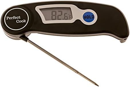 Perfect Cook - Digital Instant Read Thermometer with Stainless Steel for Kitchen BBQ,Meat,Beef,Milk,Water,Grill Smoker Cooking Black