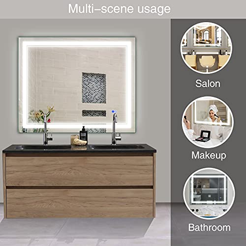 Woodsam 40x32 Inch Large Mirror WallMounted Mirrors with 3 Light
