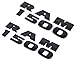 Aimoll 2pcs Dodge Ram 1500 emblems Nameplate,3D ABS Stickers Decals Nameplates Auto Emblem Badge Decal For Dodge (Glossy Black)
