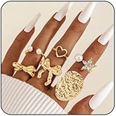 MIFYNN Gold Bow Rings Set for Women Stackable Finger Midi Rings Set Dainty Simple Trendy Cute Stackable Finger Ring Pack Vintage Knuckle Ring Statement Jewelry