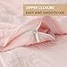 Duvet Cover Set with Zipper Closure-Wrinkled Vintage Style Pink,Full/Queen (90