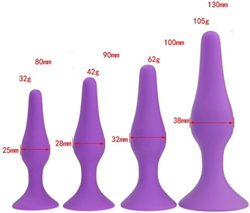 4 Pack/Size Silicone An-al Plug Trainer Set for Men Women - Purple