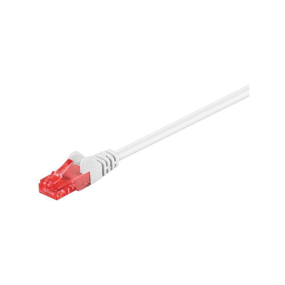 Goobay 68633 CAT 6 Patchcable, U/UTP, White, 1m Cable Length
