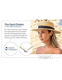 Benevolence LA Opal Choker Necklace - Opal Gold White Gold Necklace for Women White Fire Opal Pendant Necklaces Three Tiered 14k Opal 13 Inch Ball Chain Celeb-Approved