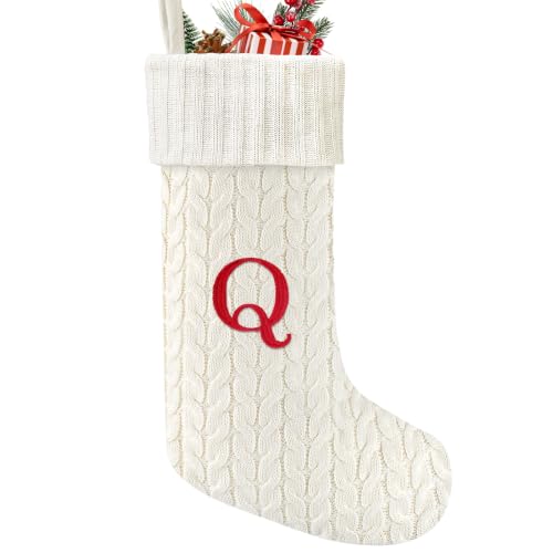 Yoochee 21 Inches Knitted Christmas Stockings with Initials… at Amazon