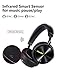 Bluedio T5S Bluetooth Headphones Over Ear with Mic, Active Noise Cancelling Headphones 57mm Drivers Wireless Headsets for Travel Work TV PC Cellphone, 25 Hours Playtime (Black)