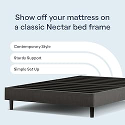 Nectar Full 12” Mattress with Bed Frame - Grey