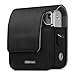 Fintie Protective Case Compatible with Fujifilm Instax Mini 90 Neo Classic Instant Film Camera - Premium Vegan Leather Bag Cover with Removable Strap, Vintage Black