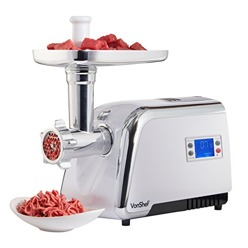 VonShef Digital Electric Stainless Steel Meat Grinder Mincer