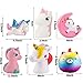 WATINC Jumbo Red Unicorn Squeeze Toys, Slow Rising Unicorn Squeeze Toys for Kids Party Favors, Birthday Gifts, Kawaii Cream Scented Stress Relief Toys