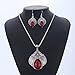YAZILIND Jewelry Sets Silver Plated Retro Gemstone Claw Flower Pendant Necklace Drop Earrings Bracelet
