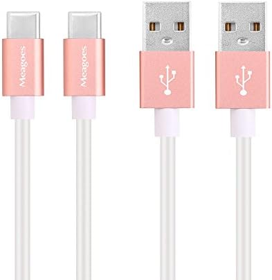 Meagoes [2-Pack]3.3 ft, Fast USB Type C Cable Charger, USB A to USB C Rapid Charging Cord for Samsung Galaxy S9 / S9 Plus / S8 / S8+ / Note 8, LG G7 / G6 / G5/ V30 V20, HTC 10 / U11 / Bolt -Rose Gold