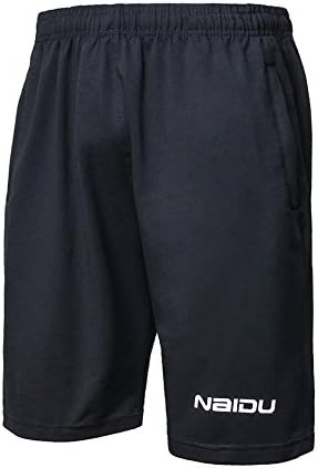 Wate Men's Sports Cotton Training Shorts for Exercise Workout Running Cycling Yoga (X-Large, Black)
