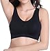 AM CLOTHES Plus Size Sports Bras for Women Wireless Pack Padded Yoga Bra with Removable Pads 4X-Large 3 Pack-Black White Nude