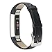 Bear Village Bands Compatible for Fitbit Alta and Fitbit Alta HR, Genuine Leather Band for Fitbit Alta HR, Adjustable Replacement Sport Wrist Bands for Fitbit Alta Fitness Tracker - Black