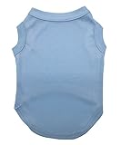 Petitebella Puppy Clothes Dog Dress Plain Blue Sleeveless Cotton Tee T Shirt (Medium)