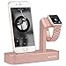iVAPO Apple Watch Series 3 Stand 2 in 1 Aluminum Apple Watch Dock iPhone Station for Apple Watch Series 3/2/1/Nike+ and iPhone X/8/8 Plus/7/7Plus/6s/6s Plus/5 Rose Gold