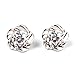 Ownsig 1Pair Womens Silver Platinum Plated Flower Ear Stud Earrings