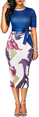 noabat Women's Bodycon Business Pencil Dress Party Knee Length Dress