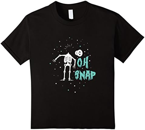 Kids Oh Snap Funny Skeleton Black Light Glow Shirt 6 Black