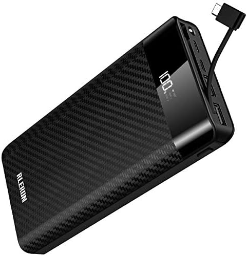 Portable Charger 24000mAh Power Bank High-Speed Charging Huge Capacity External Battery Packs Chargers with 2 Inputs& 3 Outputs Portable Phone Charger for (Built in Cable Power Bank)