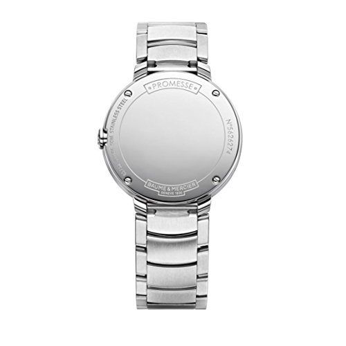Baume-Mercier-Promesse-Damen-Armbanduhr-Diamant-30mm-Schweizer-Quarz-10158