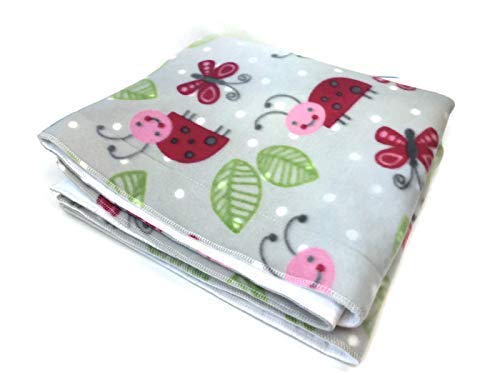 Created By Laura | Cute Butterflies-and-ladybugs Guinea Pig Fleece Cage Liner | Waterproof | Anti-Shrink Design | Handmade With Love For Guinea Pigs | Custom Sizes Offered