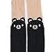 Sanwood Women's Cute Teddy Print Thigh-high Socks Bear Tattoo Stocking Black